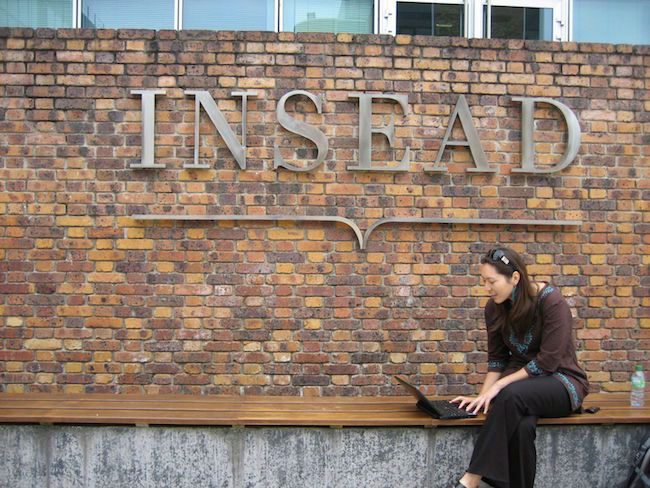 INSEAD girl studying